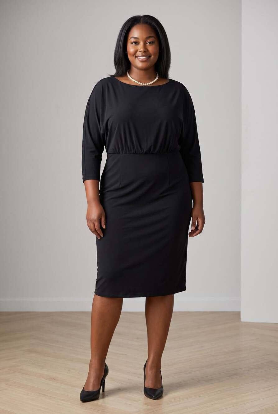 Lauren Ralph Lauren Dress Size 12 Black Midi Sheath